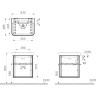 Тумба VITRA SENTO с раковиной, с 2 ящиками, 65 см, с LED подсветкой, цвет матовый белый ( ножки 61069 заказываются отдельно ) 60822
